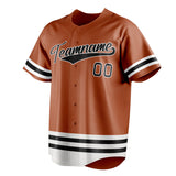 Custom Texas Orange & Black Double Stripe Fan Baseball Jersey BB01240531WY541