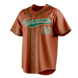 Custom Texas Orange & Kelly Green Color Fan Baseball Jersey BB01240531WY542