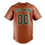 Custom Texas Orange & Green Color Fan Baseball Jersey BB01240531WY543