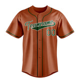 Custom Texas Orange & Green Color Fan Baseball Jersey BB01240531WY543