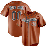 Custom Texas Orange & Steel Gray Color Fan Baseball Jersey BB01240531WY544