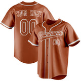 Custom Texas Orange & White Color Fan Baseball Jersey