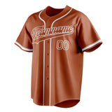 Custom Texas Orange & White Color Fan Baseball Jersey BB01240531WY547