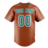 Custom Texas Orange & Teal Color Fan Baseball Jersey BB01240531WY551