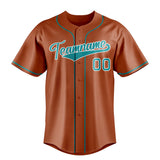 Custom Texas Orange & Teal Color Fan Baseball Jersey BB01240531WY551