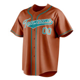 Custom Texas Orange & Teal Color Fan Baseball Jersey BB01240531WY551