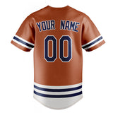 Custom Texas Orange & Navy Double Stripe Fan Baseball Jersey BB01240531WY552