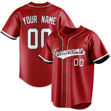 Custom Red & White Color Fan Baseball Jersey