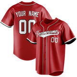 Custom Red & White Color Fan Baseball Jersey