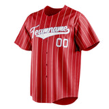 Custom Red & White White Pinstripe Fan Baseball Jersey BB01240531XJ402