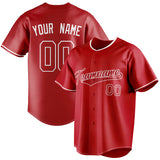 Custom Red & White Color Fan Baseball Jersey