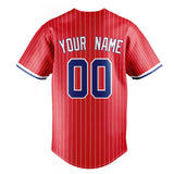 Custom Red & White White Pinstripe Fan Baseball Jersey BB01240531XJ412