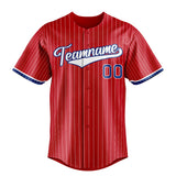 Custom Red & White White Pinstripe Fan Baseball Jersey BB01240531XJ412