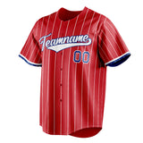 Custom Red & White White Pinstripe Fan Baseball Jersey BB01240531XJ412