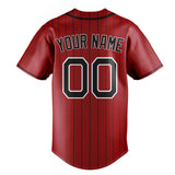 Custom Red & Black Black Pinstripe Fan Baseball Jersey BB01240531XJ414