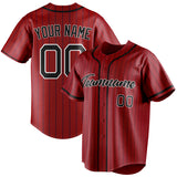 Custom Red & Black Black Pinstripe Fan Baseball Jersey BB01240531XJ414