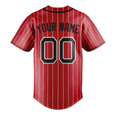 Custom Red & Black White Pinstripe Fan Baseball Jersey BB01240531XJ416