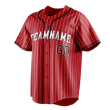 Custom Red & Black White Pinstripe Fan Baseball Jersey BB01240531XJ416