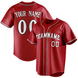 Custom Red & White Color Fan Baseball Jersey