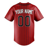 Custom Red & Black Black Pinstripe Fan Baseball Jersey BB01240531XJ419