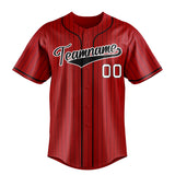 Custom Red & Black Black Pinstripe Fan Baseball Jersey BB01240531XJ419