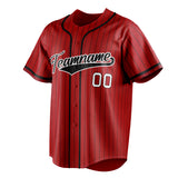 Custom Red & Black Black Pinstripe Fan Baseball Jersey BB01240531XJ419