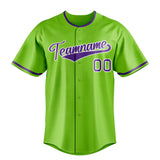 Custom Neon Green & Purple Color Fan Baseball Jersey BB01240531XJ420