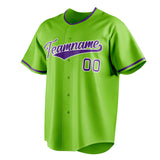 Custom Neon Green & Purple Color Fan Baseball Jersey BB01240531XJ420