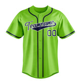 Custom Neon Green & Navy Color Fan Baseball Jersey BB01240531XJ422