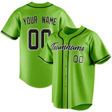 Custom Neon Green & Black Color Fan Baseball Jersey