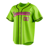 Custom Neon Green & Pink Color Fan Baseball Jersey BB01240531XJ425