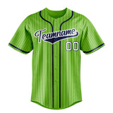 Custom Neon Green & Navy Black Pinstripe Fan Baseball Jersey BB01240531XJ427