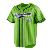 Custom Neon Green & Navy Black Pinstripe Fan Baseball Jersey BB01240531XJ427