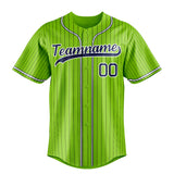 Custom Neon Green & Navy Black Pinstripe Fan Baseball Jersey BB01240531XJ428