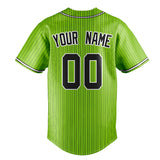 Custom Neon Green & Black Black Pinstripe Fan Baseball Jersey BB01240531XJ429