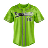 Custom Neon Green & Black Black Pinstripe Fan Baseball Jersey BB01240531XJ429