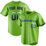 Custom Neon Green & Navy Color Fan Baseball Jersey BB01240531XJ430