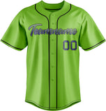 Custom Neon Green & Black Color Fan Baseball Jersey BB01240531XJ432