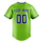 Custom Neon Green & Royal Color Fan Baseball Jersey BB01240531XJ434