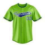 Custom Neon Green & Royal Color Fan Baseball Jersey BB01240531XJ434