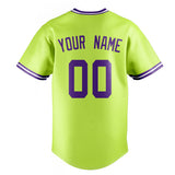 Custom Neon Green & Purple Color Fan Baseball Jersey BB01240531XJ435