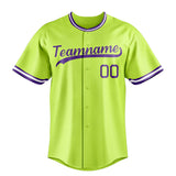 Custom Neon Green & Purple Color Fan Baseball Jersey BB01240531XJ435