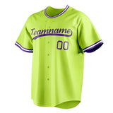 Custom Neon Green & Purple Color Fan Baseball Jersey BB01240531XJ435