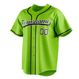 Custom Neon Green & Black Color Fan Baseball Jersey BB01240531XJ438