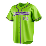 Custom Neon Green & Purple Color Fan Baseball Jersey BB01240531XJ439