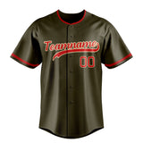 Custom Olive & Red Color Fan Baseball Jersey BB01240531YX380