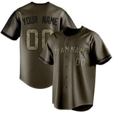 Custom Olive & Camo Color Fan Baseball Jersey