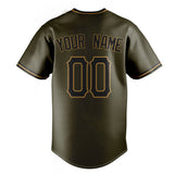 Custom Olive & Black Color Fan Baseball Jersey BB01240531YX383