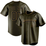 Custom Olive & Black Color Fan Baseball Jersey