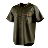 Custom Olive & Black Color Fan Baseball Jersey BB01240531YX383